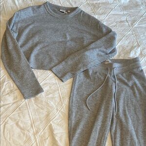 Aritzia Heather Chrome Waffle Knit Set Women’s XS
